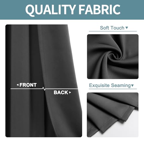 ChrisDowa Room Divider Curtains 84 Inches Long Sliding Door Curtain 1 Panel - color: Dark Grey, size: 100"W x 84"L (Pack of 1)