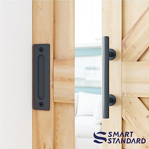 SMARTSTANDARD 5.5 FT Heavy Duty Sturdy Sliding Barn Door Hardware Kit,Black - size: 5.5 Feet
