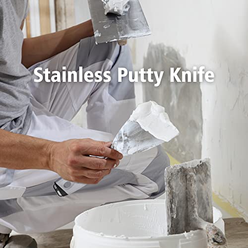 Mister Rui 3Pack 3" 5" 6" Stainless Putty Knife & Paint Scraper, Hammer End - color: 3"5"6" Putty Knife
