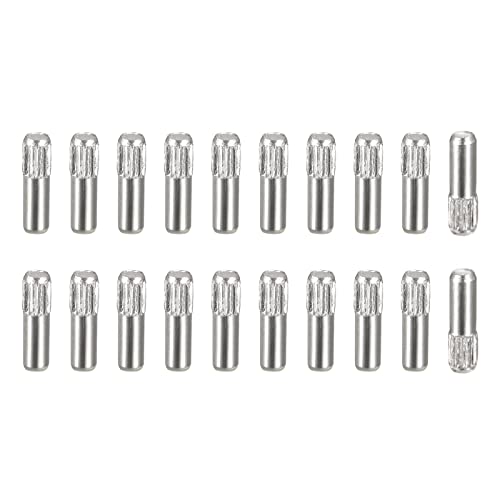 uxcell 2x8mm 304 Stainless Steel Dowel Pins, 50Pcs Knurled Head Flat Chamfered End Dowel Pin, Wood Bunk Bed Shelf Pegs Support Shelves Fasten Elements - size: 2x8mm
