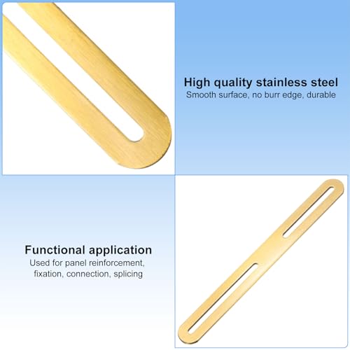M METERXITY 2-Pack Flat Mending Plate Support 8.27x0.94in, Gold - color: Gold, size: 210 x 24mm