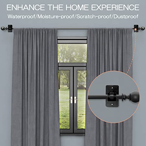 CIEMGNZOC 4 PCS Curtain Rod Bracket Holder, Universal Self Adhesive Wall Mount fits Support Curtain 0.6'' to 1.5'' Curtain Rod, Curtain Rod Hooks for Bathroom Kitchen(Curtain Rod Not Included)(Black) - color: 4 Pcs Black