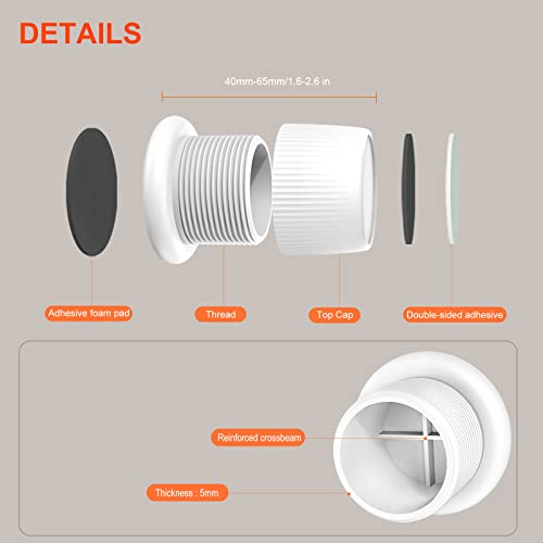 Stick on Headboard Wall Potector 1.6-2.6 inches Adjustable -White 2 Pcs - color: White - 2 Pcs