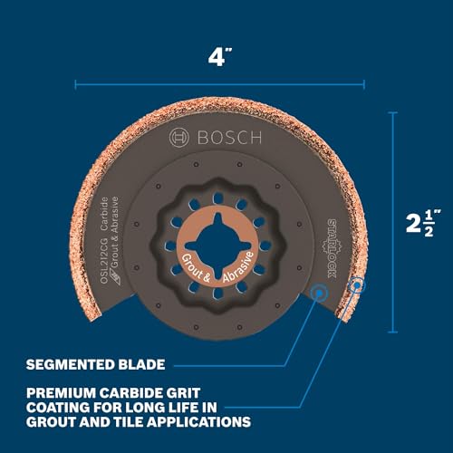 Bosch OSL212CG 2-1/2 in. Starlock® Oscillating Multi Tool Carbide Grit Segmented Saw Blade - size: 2-1/2 In., style: Industrial