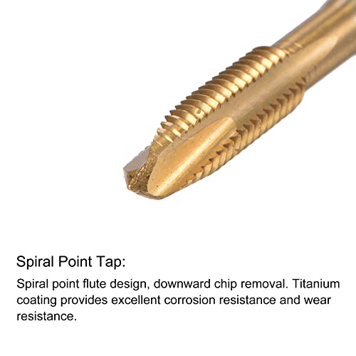 uxcell M6 x 1 Spiral Point Thread Tap and 5.0mm Drill Bit Set, Metric Titanium Plated Cobalt High Speed Steel Machine Screw Thread Tap Threading Tool - size: M6 x 1 + 5.0mm