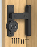 Keyless 90/180 Degree Sliding Barn Door Lock Latch, Black-1PC - color: Black-1PC
