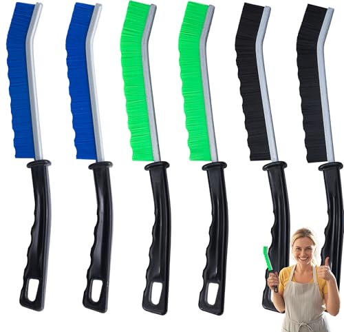 6-Pack Hard Bristle Crevice Cleaning Brush, Best Tool for Cleaning Grout, Gaps, and Sink, Home Cleaning Essentials, Crevice Cleaning Tool for Kitchen and Household Use