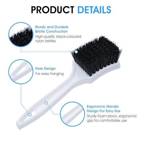 Nanoskin Deep Clean Scrub Brush for Carpet Mats, Black, 8.5" - color: Black and White, size: 8.5"