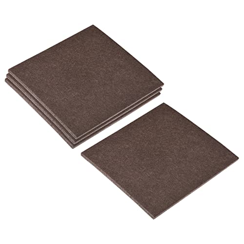 uxcell Felt Furniture Pads, 5-inch x 5-inch Self Adhesive Cuttable Anti Scratch Square Floor Protectors for Furniture Legs Hardwood Floor, Brown 8Pcs - size: 5-inch x 5-inch