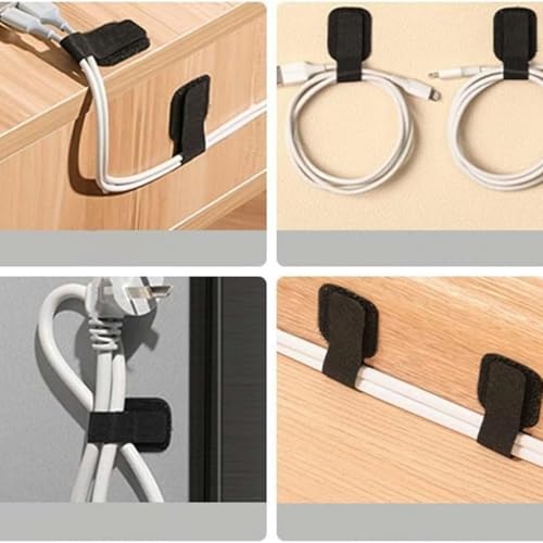 20PCS Cable Management Clips, Reusable Cable Management Organizer, Organizer in Home, Office, Kitchen, School - color: Black