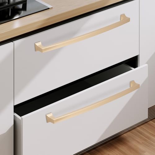 COTYKILEY 10 Pack 10 Inch(254mm) Champagne Bronze Cabinet Handles Gold Kitchen Cabinet Pulls Cabinet Door Handles Kitchen Cabinet Hardware - color: Champagne Bronze, size: 10" Hole Center（254MM）