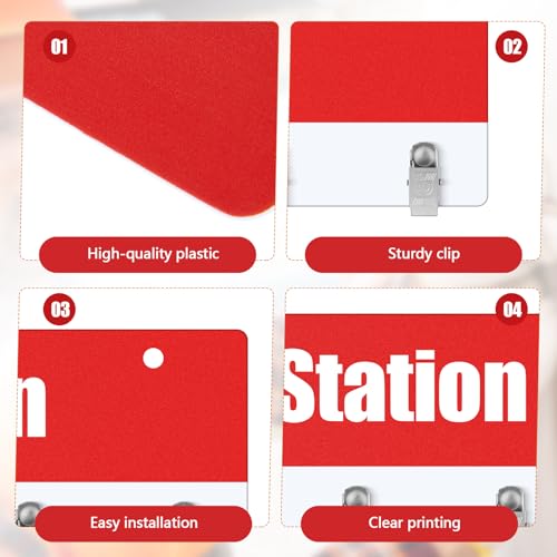 Honeydak Cut Glove Station Wall Mount - style: Red 6 Clips Style