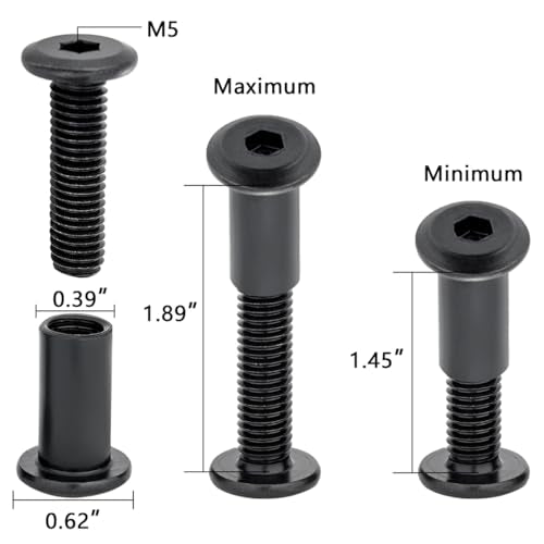 25 Pcs M8x30mm Black Furniture Bolt Cabinet Connector Screws for Furniture - size: M8x30mm