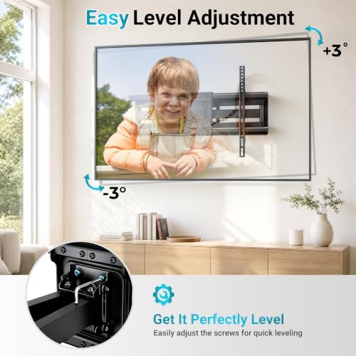BONTEC Full Motion TV Wall Mount for 37-90 Inch TVs, Heavy Duty Swivel Tilt - size: 37-90 Inch