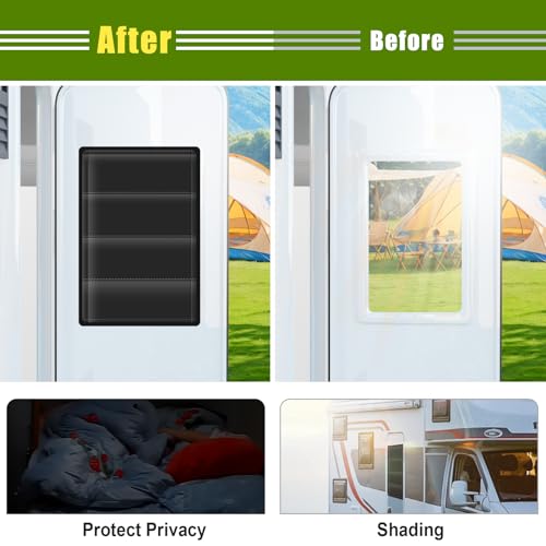 RV Door Window Shade Cover - Magnetic RV Blackout Window Cover with UV Protection and Privacy Features (25 * 16 in) Foldable Magnet Design, Waterproof Fabric (Black, 1 Pack (25"L x 16"W)) - color: Black, size: 1 Pack (25"L x 16"W)