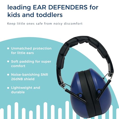 BANZ Kidz Earmuffs 2 Years & Older - Loud Noise Cancelling, Size Adjustable - color: Navy