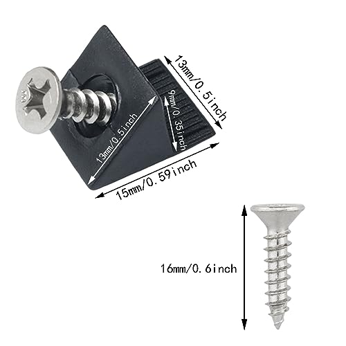 Black Plastic Mending Wedges Furniture Bottom Sagging Repair Fix Mend Mending Wedges with 50PCS 3.5 x 16 Nickel Plated Screws