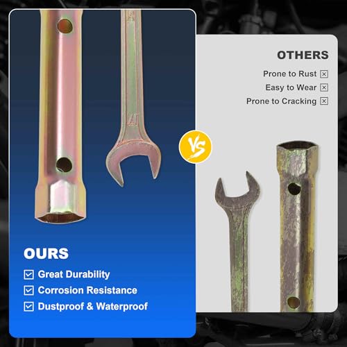 8PCS Motorcycle Repair Tool Kit, Spark Plug Socket Pliers Hexagonal Wrench M6 Double Ended Screwdriver Dual Head Wrench 8-10mm 12-14mm 14-17mm, Portable Motorbike Maintenance Tools