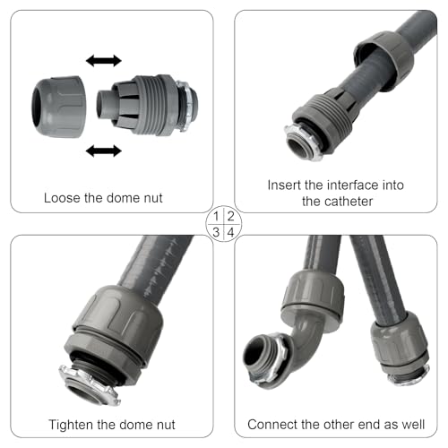 Electrical Conduit Kit 1/2" 6ft, AC Whip Kit, Liquid-Tight PVC Conduit - size: 1/2inch 6ft