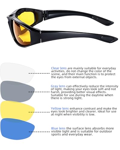 4 Pair Motorcycle Glasses Riding Glasses UV Protection Windproof And Dustproof Motorcycle Foam Cushion Goggles - color: Gray + Yellow + Clear + Blue