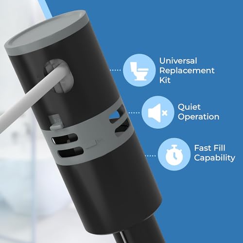 Toilet Fill Valve Replacement, Adjustable 8.7" to 12.2" Toilet Tank Fill Valve, Easy Install, Fix Running Toilet, Quiet Refill, Fits Most Standard Toilets (1 Pack (Single Replacement))