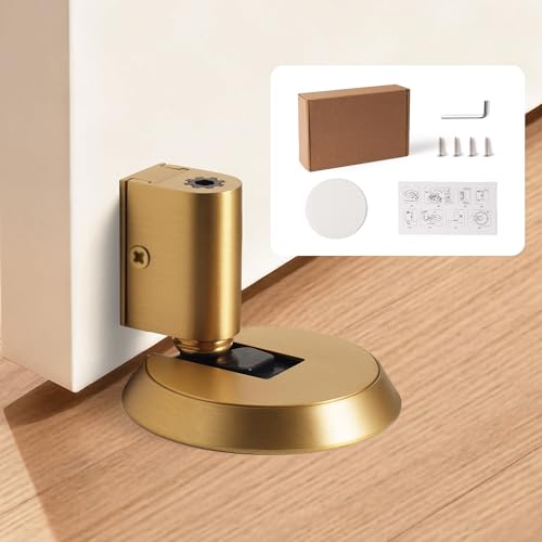 PANALI Windproof Door Stopper, Mechanical Door Stop, 1 Pack, Brushed Brass - color: Brushed Brass
