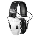 Electronic Shooting Ear Protection w/Gel Pads, 23dB NRR Active Noise Reduction & 3X Amplification Headset for Shooters - color: White
