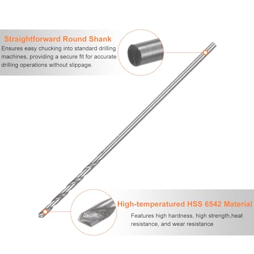 HARFINGTON 12pcs Micro Jobber Twist Drill Bits #68 0.75mm / 0.03" High Speed Steel HSS Mini Drilling Bit Tool for Stainless Steel Aluminum Wood Plastic - size: 0.75mm