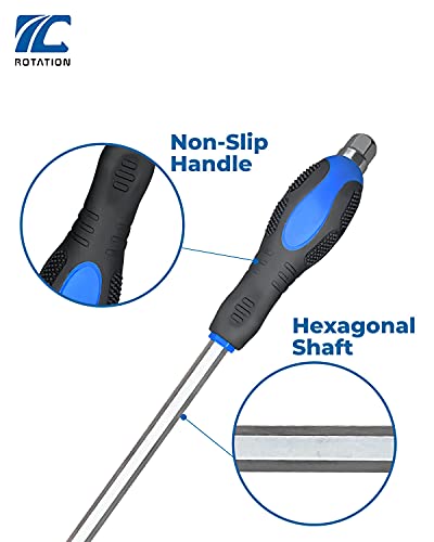 ROTATION 12pc Magnetic Screwdriver Set, with Go-Thru Steel Blades - color: Black