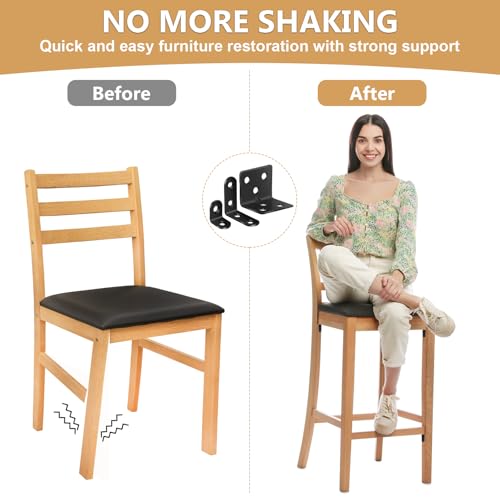 MAPVOLUT 25Pcs L Brackets for Shelves, 3 Sizes Angle Corner Braces Metal L Bracket Heavy Duty for Wood, Sturdy and Rustproof for Repairing Furniture with 82Pcs Screws Mounting Bracket Easily Black - size: 3 SIZE Black