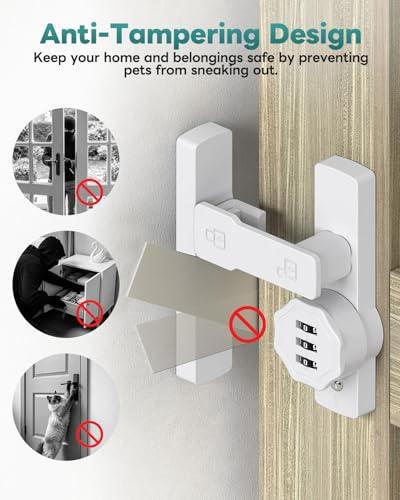Keyless 90/180 Degree Sliding Barn Door Lock Latch, White-2PCS - color: White-2PCS