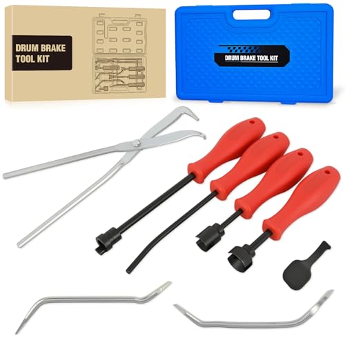 GOOACC 8PCS Drum Brake Tool Kit w Spring Pliers Adjustment Spoons Set Blue - color: 8pc Brake Tool Blue