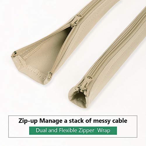 StangH Cable Management kit Sleeve Organizer, 19 Inch, 4 Pieces -Beige - color: Beige, size: 19"L x 3.5"W-4PACKS