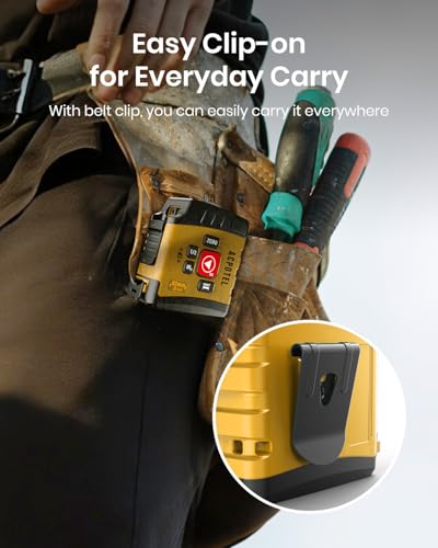 ACPOTEL Smart Digital Laser Tape Measure, 131ft Laser & 16ft Tape, App Sync - color: Sunny Yellow