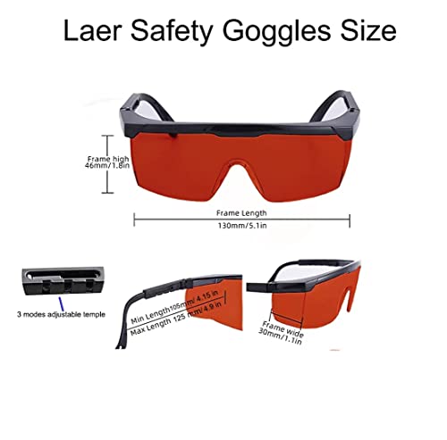 190nm to 560nm Laser Safety Glasses, OD4+ Laser Glasses Eye Protection - color: Orange&black