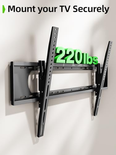 USX MOUNT Heavy Duty Tilting TV Wall Mount for 60-120" up to 220lb, Low Profile TV Mount Ultra Slim Wall Bracket fit 16-32" Studs, Max VESA 900x600 for 65 75 85 86 90 98 100 110inch Large Television - size: 50-120 inch