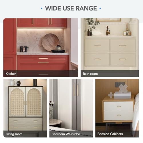 HOME EDIT Champagne Bronze Solid Cabinet Handles & Pulls 5 Inch 10 Pack - color: Champagne Bronze, size: 5 inches Hole Center