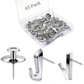 Picture Hanging Nails, 45 Pack Double Headed Push Pins Wall Thumb Tacks for Drywall , Art, Posters, Photos, Hanging Kit with Nails & Hooks
