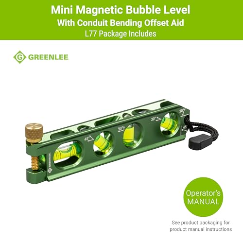 Greenlee L77 Mini Magnetic Bubble Level with Conduit Bending Offset Aid
