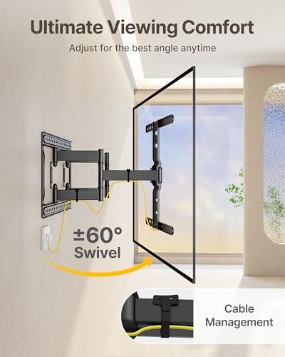 monTEK 1.1-Inch Ultra Slim Full Motion TV Wall Mount for 37-75 Inch TVs - size: 37"-75" Low Profile