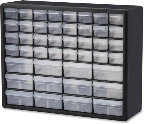 Akro-Mils 44-Drawer Plastic Storage Cabinet, 20"W x 6"D x 16"H, Black - color: Black, size: 44 Drawer, style: 1 Pack