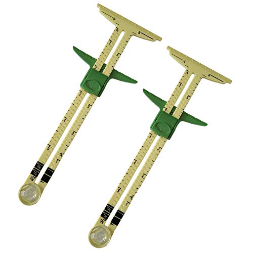 HONEYSEW 5-in-1 Sliding Gauge Measuring Sewing Ruler Tool for Sewing,Crafting, Marking Button Holes,Hem Gauge, Circle Compass, T Gauge (2pcs Sliding Guage only)