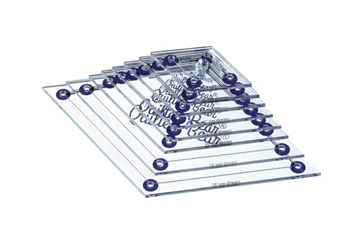 The Quilted Bear Diamond Quilting Templates, Set of 8 - size: Diamond