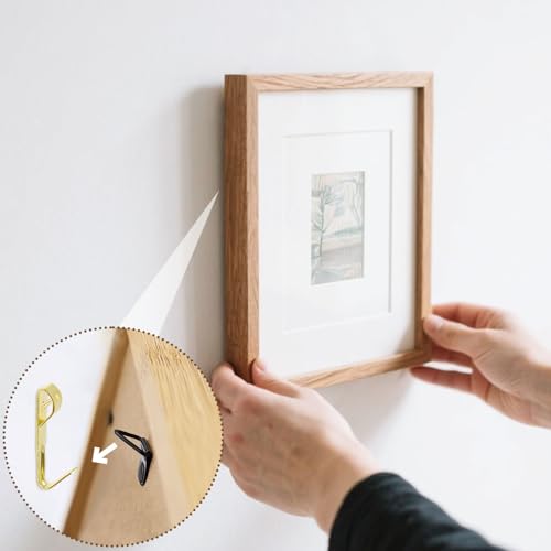 55 Pack Picture Hanging Kit Picture Hangers Heavy Duty Picture Hanging Hooks with Nails for Drywall Wooden Professional Wall Hanging Hardware for Pictures Frame Mirror Clock Canvas Mounting (Gold)