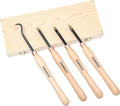 13.5" 4 PCS Carbide Wood Lathe Turning Tool Set, Pen Turning tool, Including Swan Neck Hollower, Rougher, Finisher, Detailer, Titanium Coated Carbide Blades 2X Service Life, Beech Wood Handle - size: 13.5INCH 4PCS