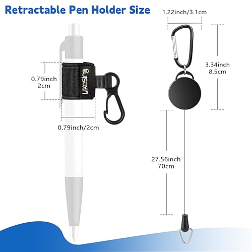 Likesing Retractable Pen Holder, 27.5" 4 Elastic Pen Leash Set(Colorful) - color: Colorful--4 CircularCilp