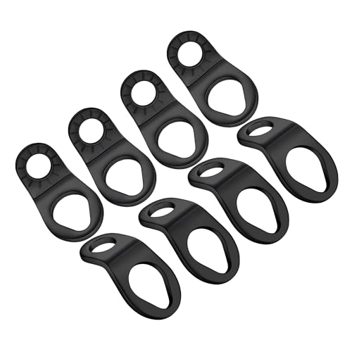STEEL HAWK Cold Forged Stainless Steel Tie Down Hooks, 8-Pack/Black - color: PVD Black