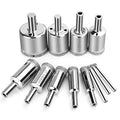 12 Pcs Diamond Drill Bits for Ceramic, Diamond Hole Saw Drill Bit Set Kit, Premium Glass Drill Bit for Bottles, Pots, Marble, Granite Stone, Tile Cutting 0.16 Inch - 1.18 Inch（4 mm - 30 mm） YLYL - size: 0.16 Inch - 1.18 Inch（4 mm - 30 mm）