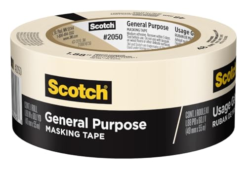 Scotch General Purpose Masking Tape, 2 Inch Wide, 1 Roll, 2050