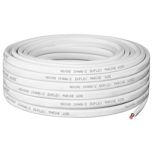 10 Gauge Marine Wire,10 AWG 30ft Duplex Marine Grade Wire,10/2 Gauge Cable | Tinned Copper Oxygen-Free Waterproof Corrosion Resistant Flexible Electrical Cable for Boat/Automotive/RV/Camper/Trailer - size: 30 ft, style: 10 gauge